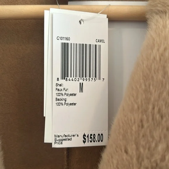 Faux Teddy Bear style coat, camel color. - Picture 4 of 10